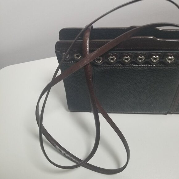 Brighton Black Brown Women's Mulit-compartment Shoulder Purse - Picture 11 of 13